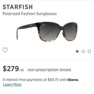 MAUI JIM GREY STARFISH BLACK W/TORTOISE